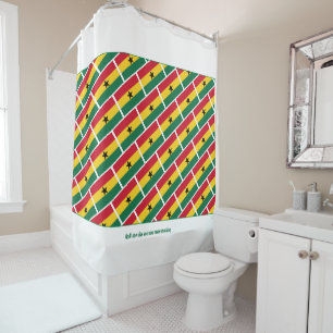 GHANA FLAG Customized Scripture Stylish Ghanaian Shower Curtain