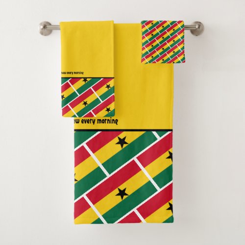 GHANA FLAG Customized Scripture YELLOW Ghanaian Bath Towel Set