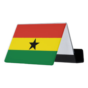 Ghana flag desk business card holder