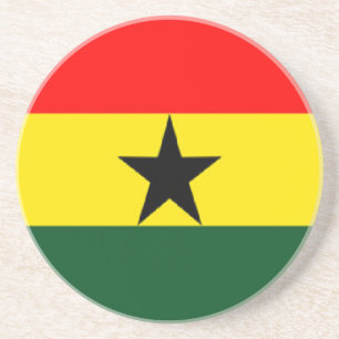 Ghana flag drink coaster