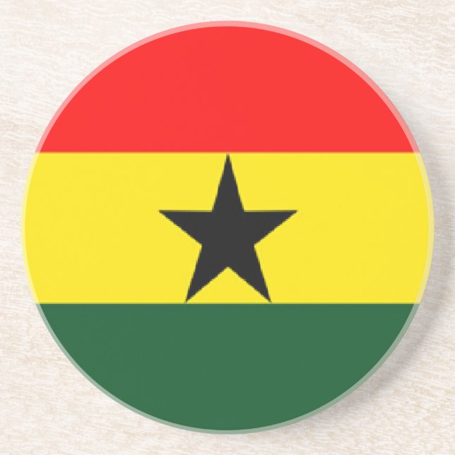 Ghana flag drink coaster (Front)