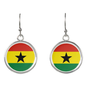 Ghana flag earrings