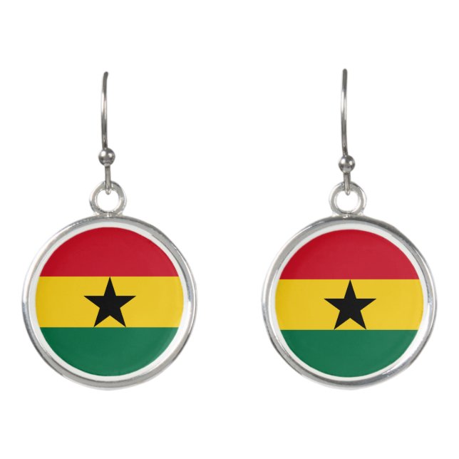 Ghana Flag Earrings (Front)