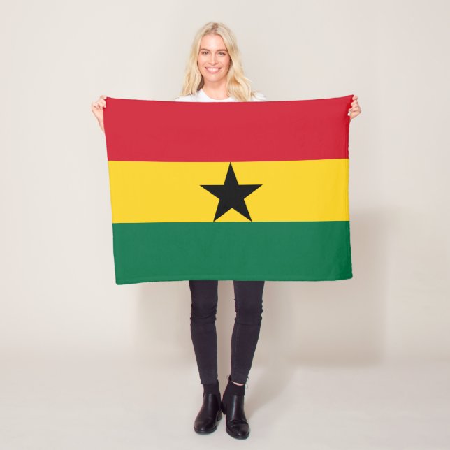 Ghana Flag Fleece Blanket (In Situ)