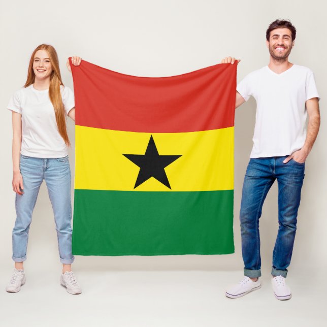 Ghana flag fleece blanket (In Situ)