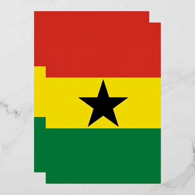 Ghana flag foil invitation (Front/Back)