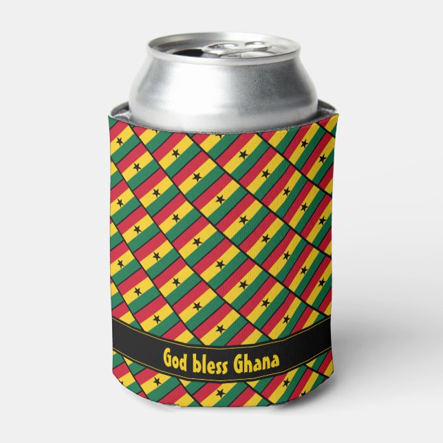 GHANA FLAG | God Bless | Personalized | Ghanaian Can Cooler (Can Front)