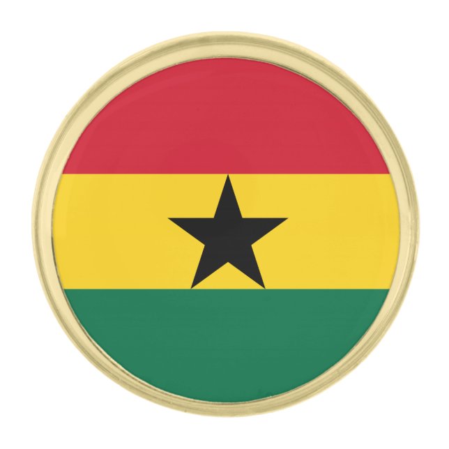 Ghana Flag Gold Finish Lapel Pin (Front)