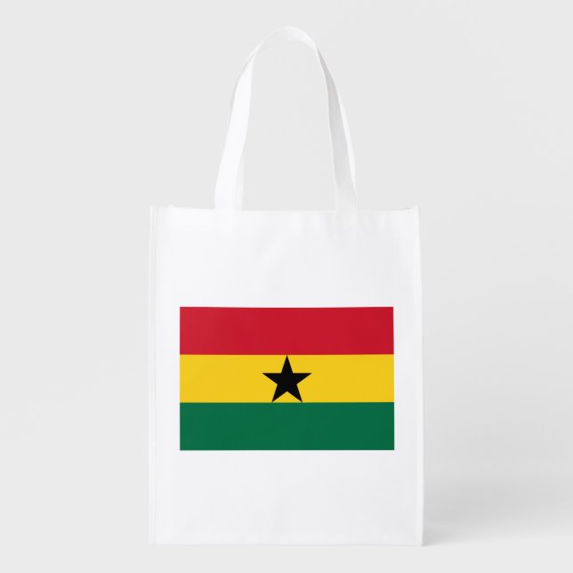Ghana Flag Grocery Bag (Front)