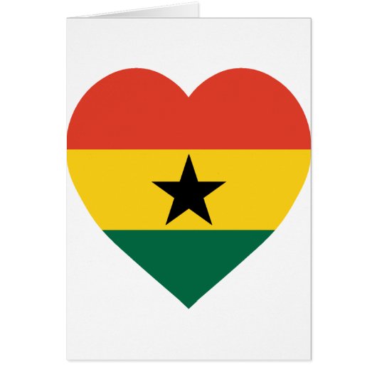 Ghana Flag Heart Cards (Front)
