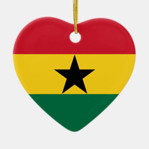 Ghana Flag Heart Ornament