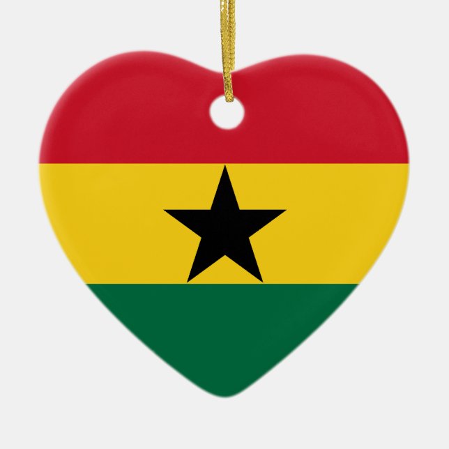Ghana Flag Heart Ornament (Front)