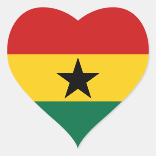 Ghana Flag Heart Sticker