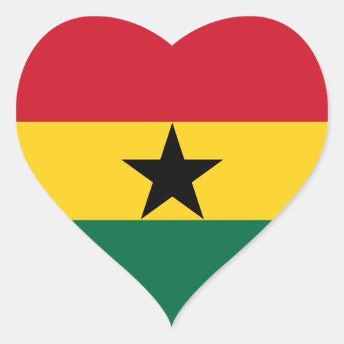 Ghana Flag Heart Sticker