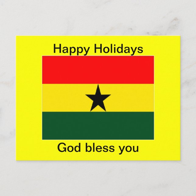 Ghana flag holiday postcard (Front)