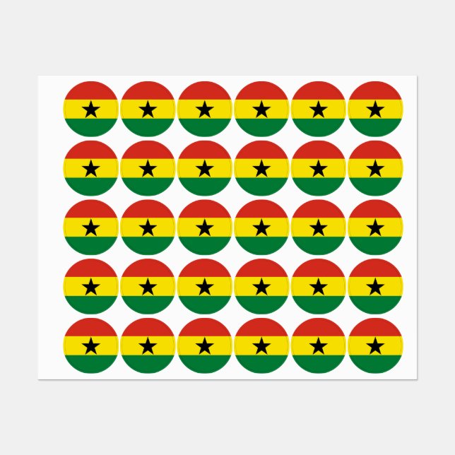Ghana flag labels (Sheet)
