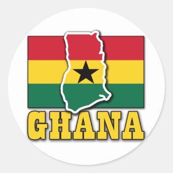 Ghana Flag Land Classic Round Sticker by allworldtees at Zazzle