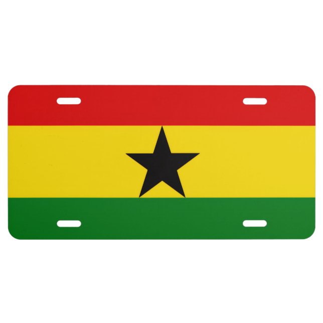 Ghana Flag License Plate (Front)