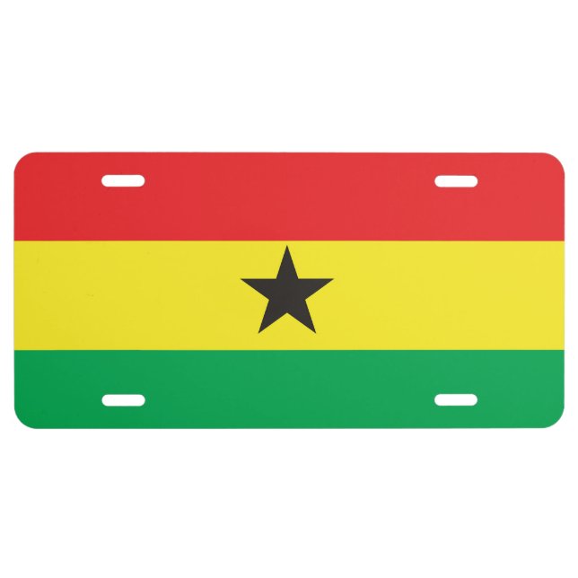 Ghana Flag License Plate (Front)