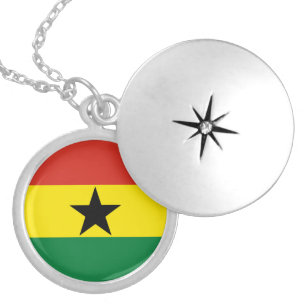 Ghana flag locket necklace