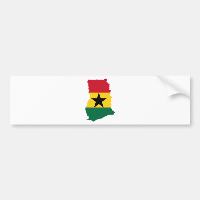 Ghana Flag Map full size Bumper Sticker (Front)
