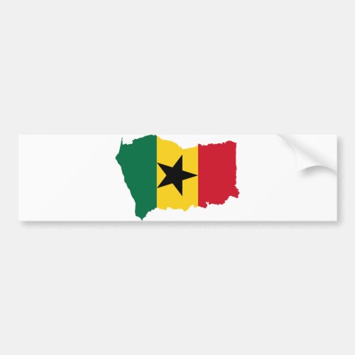 Ghana Flag Map GH Bumper Sticker