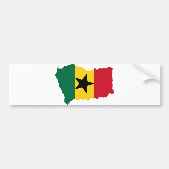 Ghana Flag Map GH Bumper Sticker (Front)