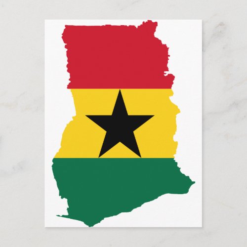 Ghana Flag Map GH Postcard