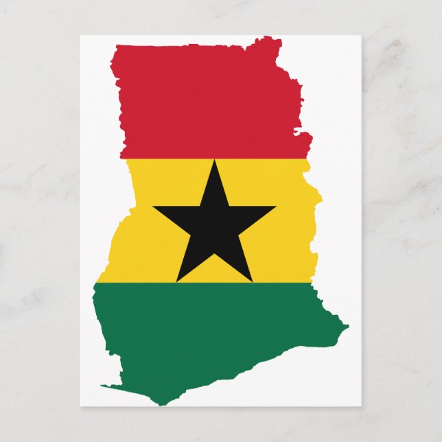 Ghana Flag Map GH Postcard (Front)