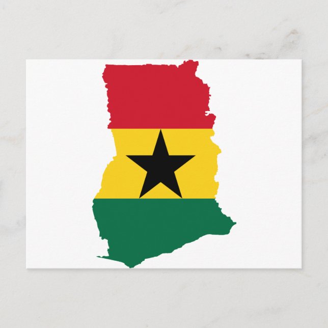 Ghana Flag Map GH Postcard (Front)