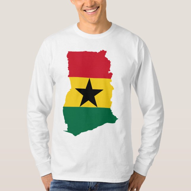 Ghana Flag Map GH T-Shirt (Front)
