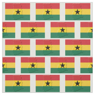 GHANA FLAG Map Outline Fabric