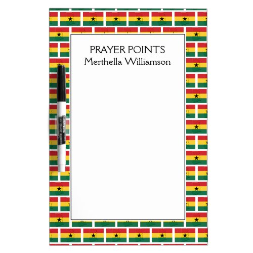 GHANA FLAG Map Outline  Personalized Dry Erase Board