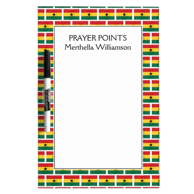 GHANA FLAG Map Outline | Personalized Dry Erase Board (Front)