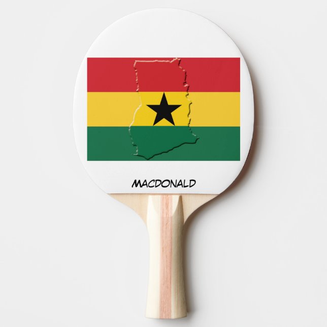 GHANA FLAG & MAP Personalized Ping Pong Paddle (Front)