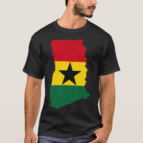 Ghana Flag Map T_Shirt
