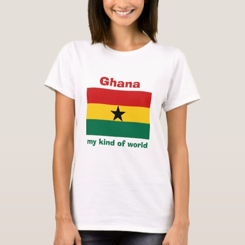 Ghana Flag  Map  Text T_Shirt