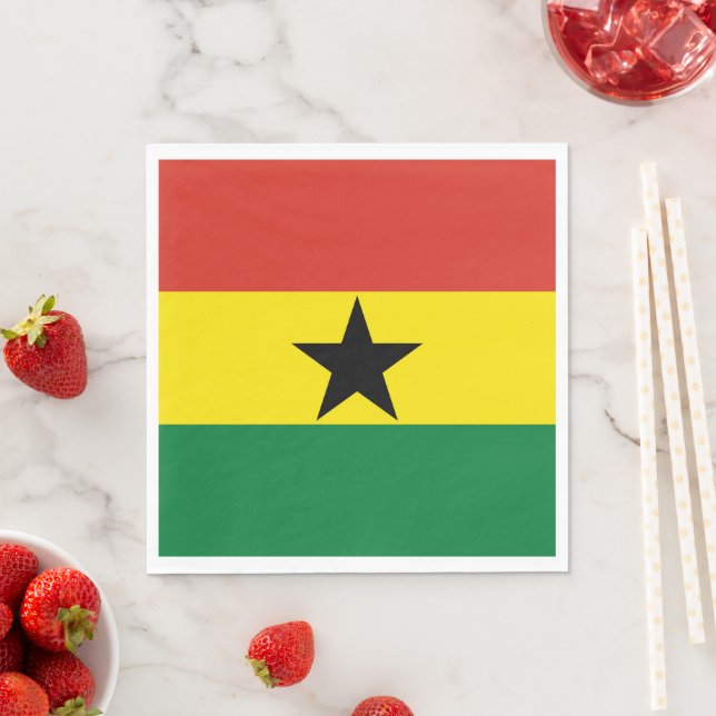 Ghana flag napkins (Insitu)