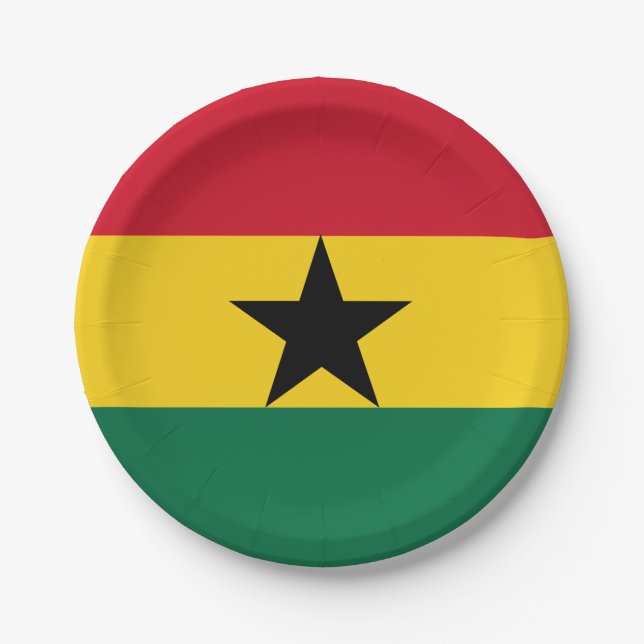 Ghana Flag Paper Plates (Front)