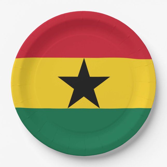 Ghana Flag Paper Plates (Front)