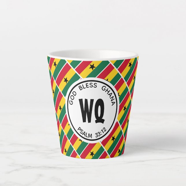 GHANA FLAG Patriotic Customizable Latte Mug (Front)