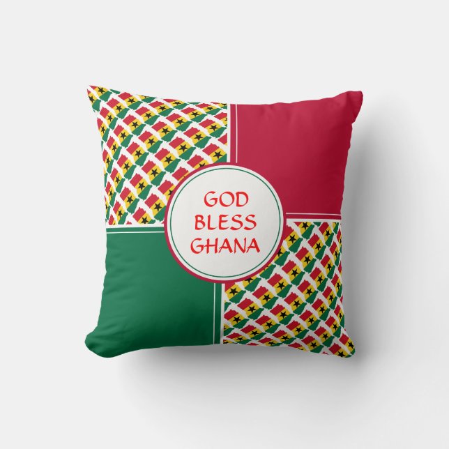 GHANA Flag Patriotic Ghanaian Throw Pillow (Front)
