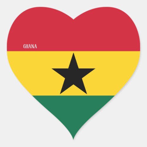 Ghana Flag Patriotic Heart Sticker