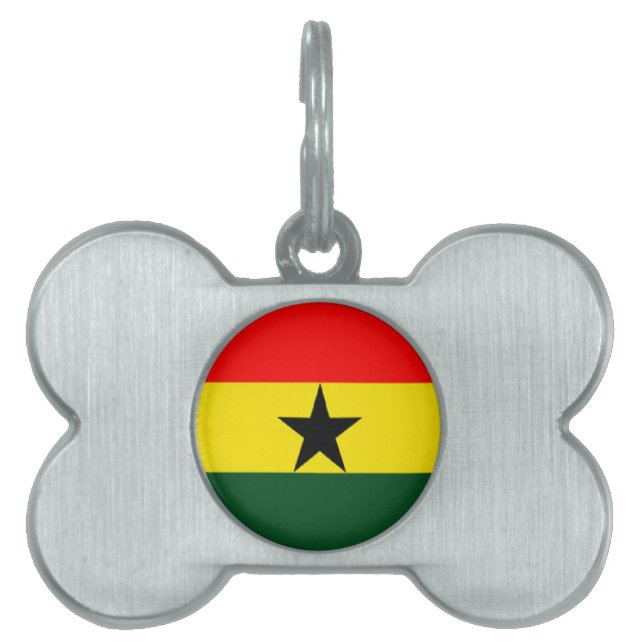 Ghana flag pet name tag (Front)