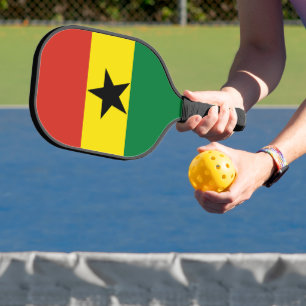Ghana flag pickleball paddle