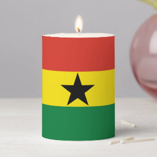 Ghana flag pillar candle