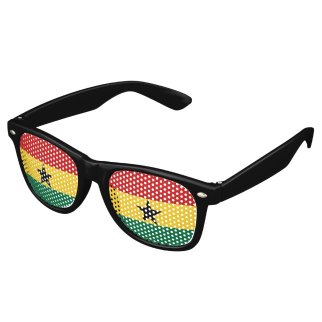 Ghana Flag Retro Sunglasses (Angled)