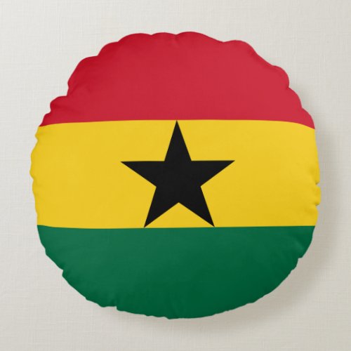 Ghana Flag Round Pillow