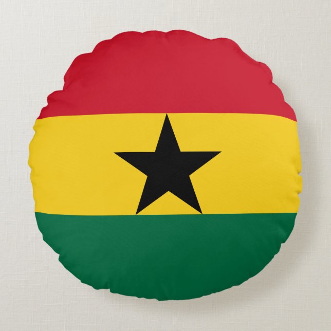 Ghana Flag Round Pillow (Front)