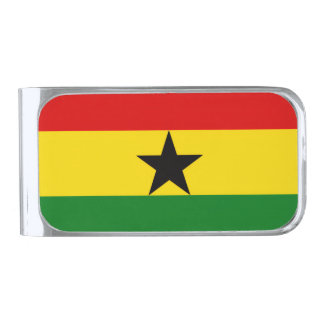 Ghana Flag Silver Finish Money Clip